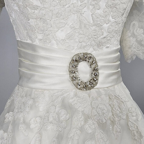 Symphony Of Venus White Of The Shoulder Midi Wedding Gown Size S - Picture 5 of 16